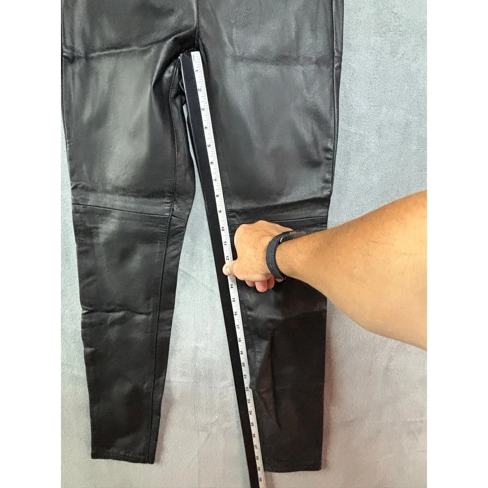 Michael Kors Womens Faux Leather Pants Size 2 Black Pull On Stretch High Rise